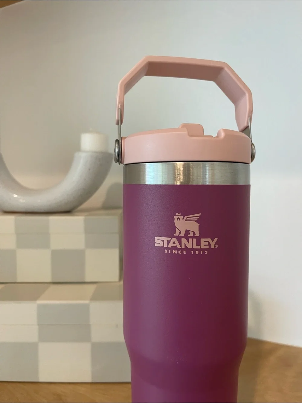 Stanley Iceflow Flip Straw Raspberry Magenta Purple Pink 30oz Tumbler Bottle - Picture 2 of 10